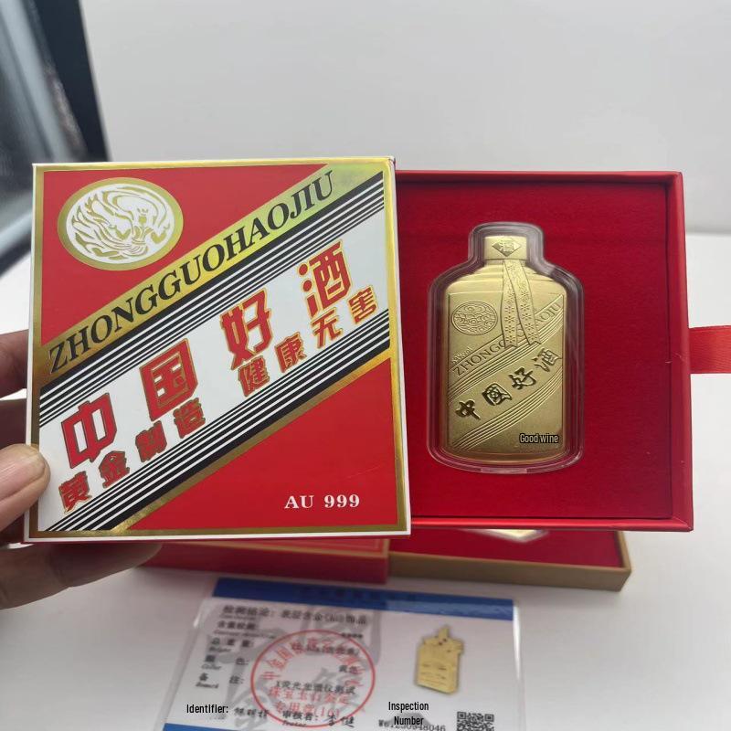 Goldene Zigaretten 999 Reingold 20mg Feiner Wein Kreatives Ornament-Set - Festival und Kleines Geschenk