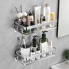 Bathroom Shelf No Drill Wall Mounted Shampoo Bottle Shower Corner Rack Toilet Storage Rack Aluminum Bathroom Kitchen Accessories