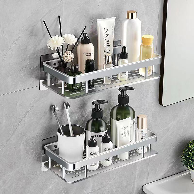 Bathroom Shelf No Drill Wall Mounted Shampoo Bottle Shower Corner Rack Toilet Storage Rack Aluminum Bathroom Kitchen Accessories