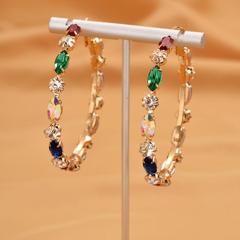Elegant Luxurious Geometric Earrings for Women with Multi Colored Zirconsuitable for Casual Wear Innovative Earrings