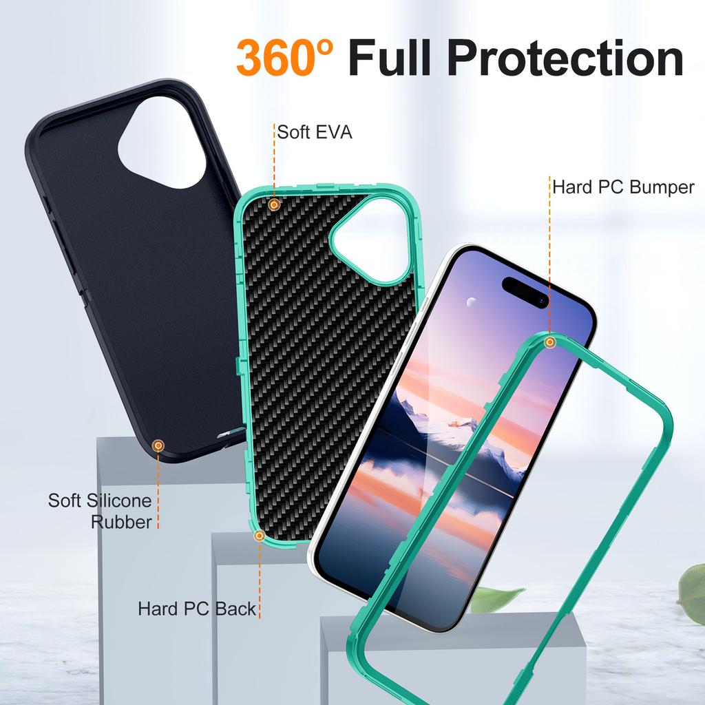 High Quality Shockproof 360 Full Protective Mobile Phone Case for iPhone 11 17Pro Max Accessories Mobile Phone Case