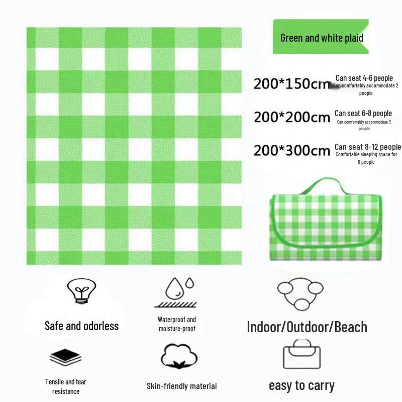 Thickened Waterproof Outdoor Camping Mat - Portable, Moisture-Proof Canvas Ground Mat for Tent or Beach 100x150 cm