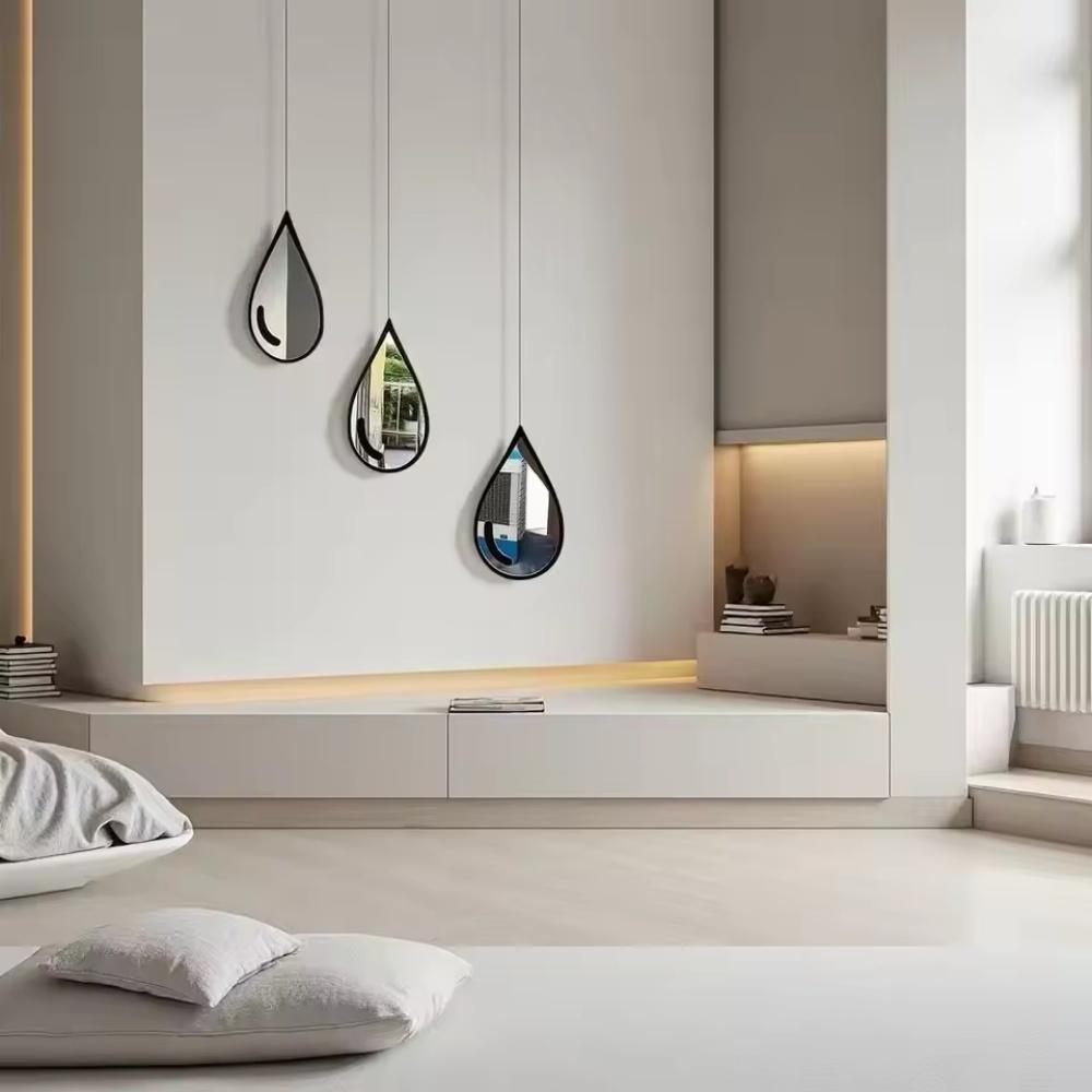 3/6PCS Water Drop-Shaped Balloon Shape Acrylic Mirror Sticker Adhesive DIY Mirrors Table House Apartment Decoration Dots Decor
