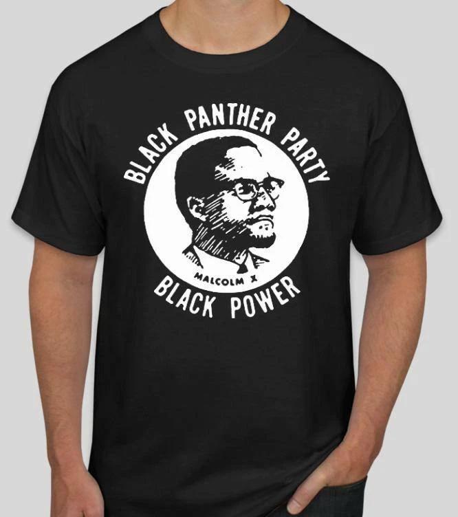 Black Panthers Party panther man  Malcolm X t-shirt protest BLM XXXL