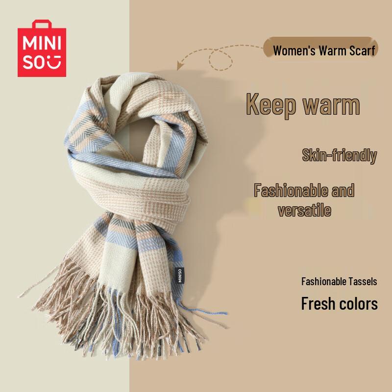 

MINISO Women s Striped Winter Scarf