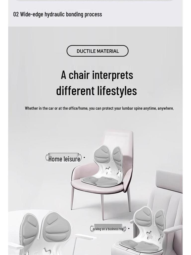 Ergonomic Lumbar Support Seat Cushion for Long Sitting - Adult Chair Backrest & Waist Support.