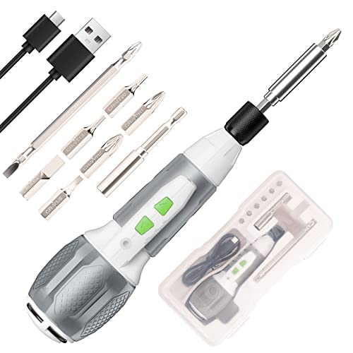 

WORKPRO Electric Screwdriver Set, 3.6V, Manual/Forward/Reverse Switch, LED Light, Small, Cordless, USB Rechargeable, High-Capacity Battery, Compact, f