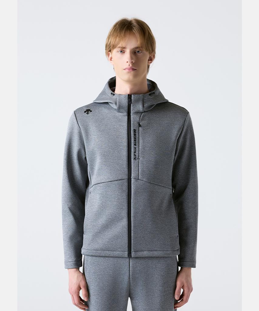 Descente Training Bonded Fleece-Lined Zip-Up Jacket Melange Gray Sr113Tft11