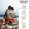 1PC Custom Name Christmas Vintage Truck Scene outdooor Flannel blankets Throw Blanket All-Season Throw Gift Bedspread for Couch, Bed, Camping Holiday 