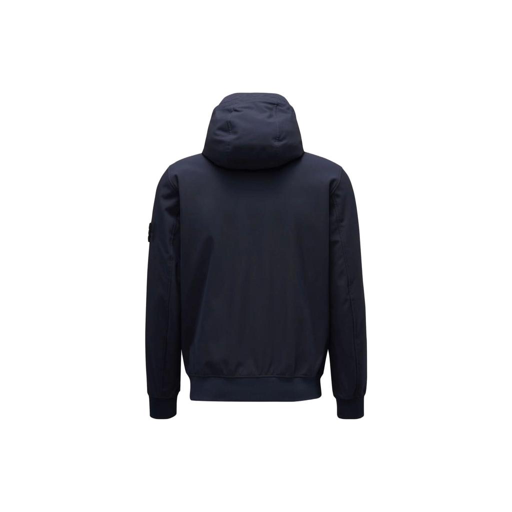 STONE ISLAND Waffen Patch Soft Shell Hooded Zip-Up Jacket 'Navy' Men's 7915Q0122-V0020