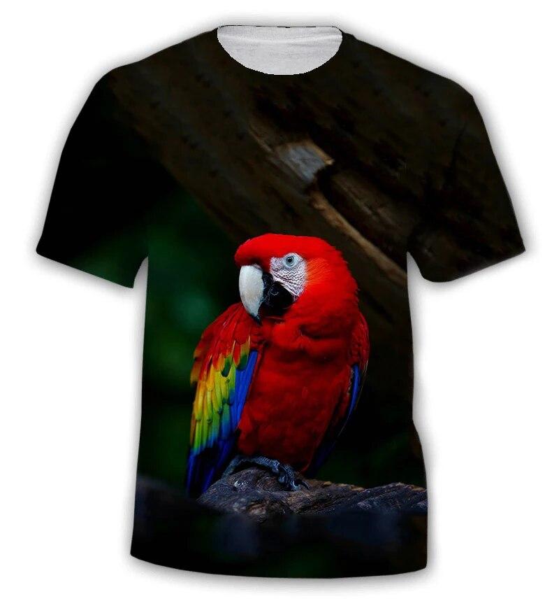 Fashion All Kinds of Birds T Shirt for Men Fun Trend Personality Printed Round Neck Tees Hip Hop Harajuku Streetwear Tops