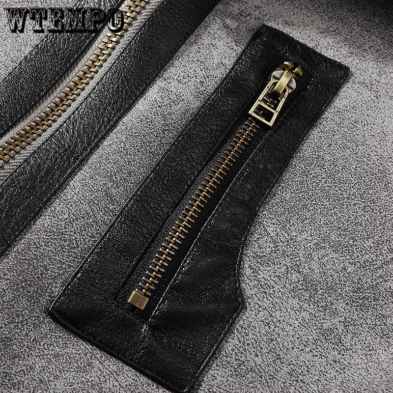 Casaco masculino grande casual de pele com um acolchoado e lapela espessada