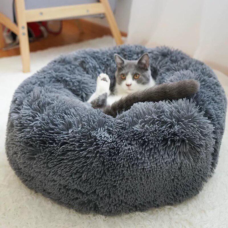 Cat House Plush Round Sleeping Deep Dog Bed Dogs Warm Pet House Tent Cat Nest Litter Puppy Kennel