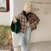 Fashion Stand-up Collar Small Cotton Clothes Loose Retro Plaid Warm Cotton-padded Clothes Street Jacket Winter