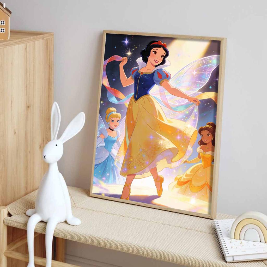 Disney Diamond Painting Kit Full Diamond Round Snow White Decor Home Decor Craft Gift Princess Ballerina Magic Sparkling