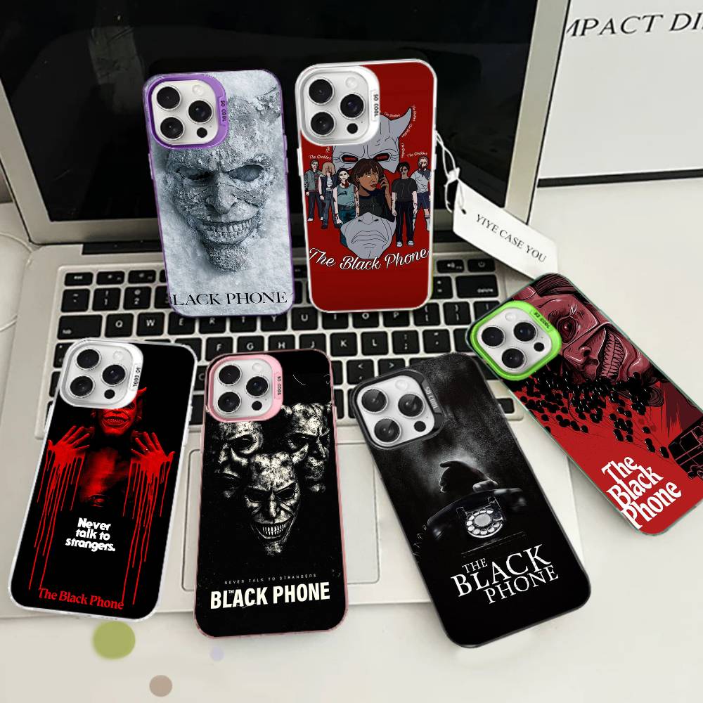 Horror Movie The B-Black P-Phone Phone Case For IPhone 17 16 15 14 13 12 11 Pro Max Plus Color Silver Cover