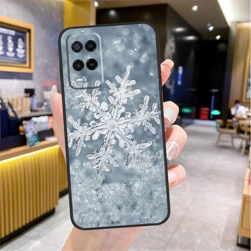 Christmas Snowflakes Case For Oppo A96 A76 A16 A17 A18 A60 A80 A40 A38 A58 A78 A98 A94 A74 A54 A15 A57 A77 A5 Pro
