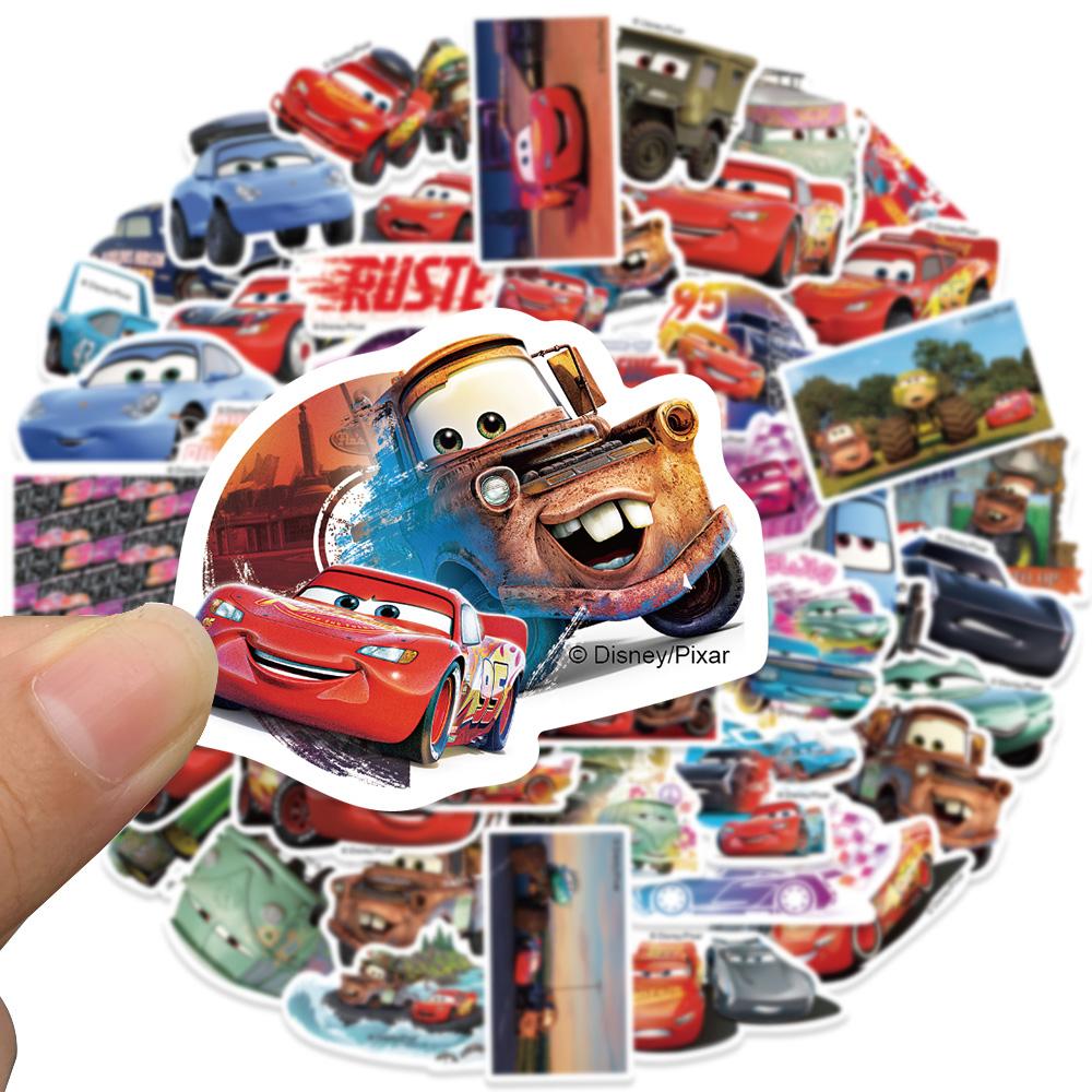 10/30/50pcs Cars Lightning McQueen Stickers Toys Fun Cartoon Decals DIY Water Bottle Phone Laptop Sticker Packs