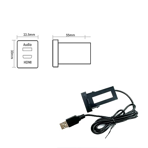 YOBIS USB Input Port & HDMI Input Port Audio Relay Audio Parts Switch Hole Panel For Toyota Vehicles, Switch Hole USB Port HDMI Input Audio Relay