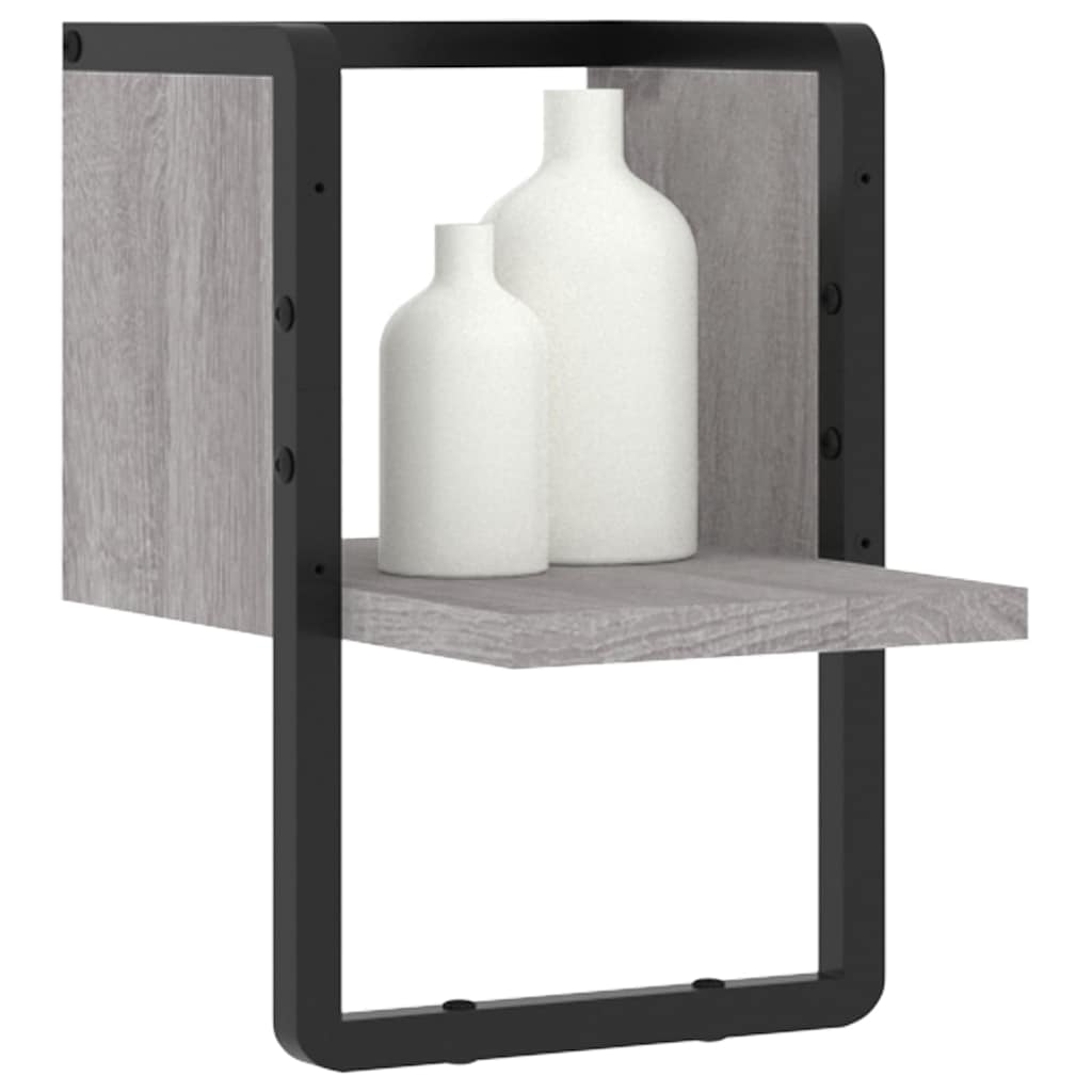 Wall Shelf with Bar Gray Sonoma 20 x 25 x 30 cm