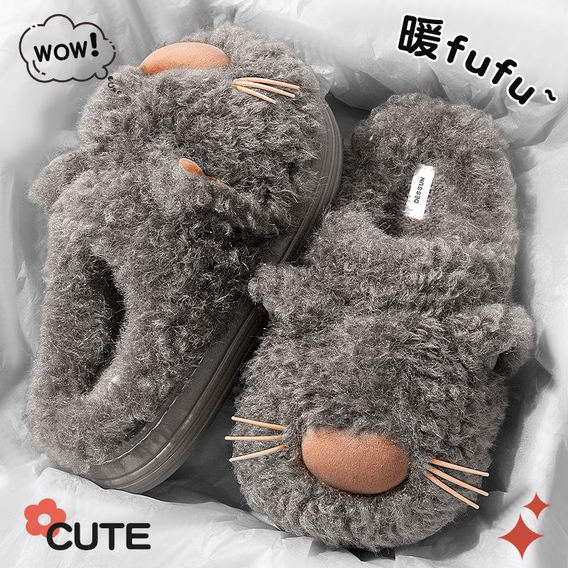 Damen Flauschige Baumwollpantoffeln 2025: Warme, rutschfeste Hausschuhe für Herbst/Winter mit einzigartigem Komfort.