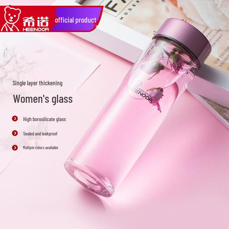 Xinuo Women s Portable Single-Layer Glass Cup