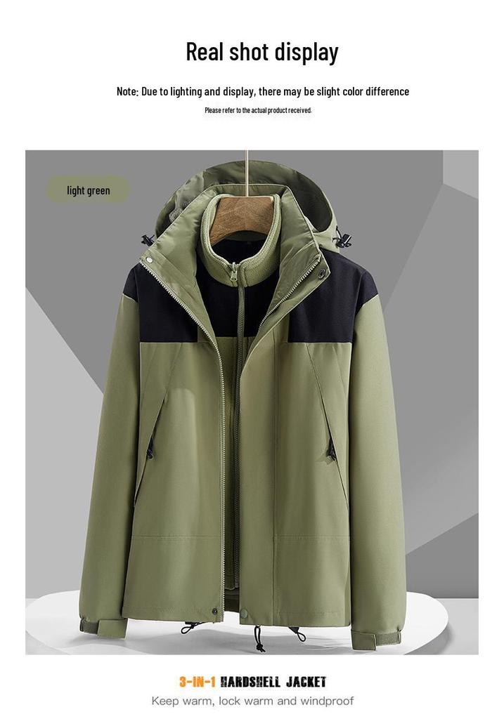 Men's & Women's 3-in-1 Detachable Outdoor Waterproof Jacket
