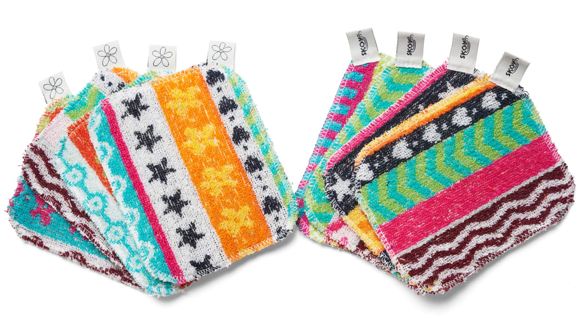 

Набор губок Skoy Scrubs 8 шт. Earth для посудомоечной машины, мягкие губки для кухни и уборки дома, в ассортименте цветов и дизайнов - многоразовые, не царапающие, экологичные, безопасные, -