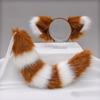 Cat Tail Plush Cat Tail and Ears Set Plush Halloween Animal Cosplay Props  Halloween Costume