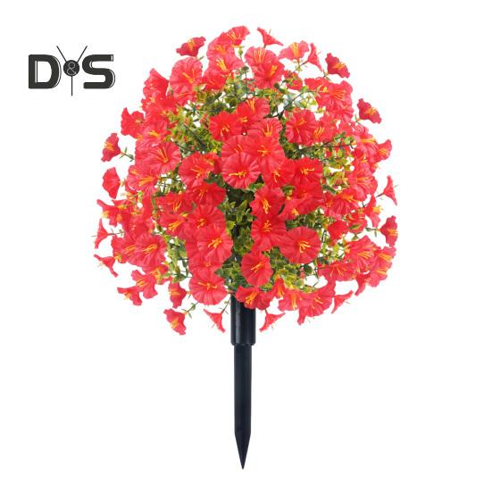 Faux Morning Glory Flowers Artificial Morning Glory Bush with Ground Spike Realistic Fake Greenery Shrubs for Outdoor Indoor Farmhouse Porch Patio