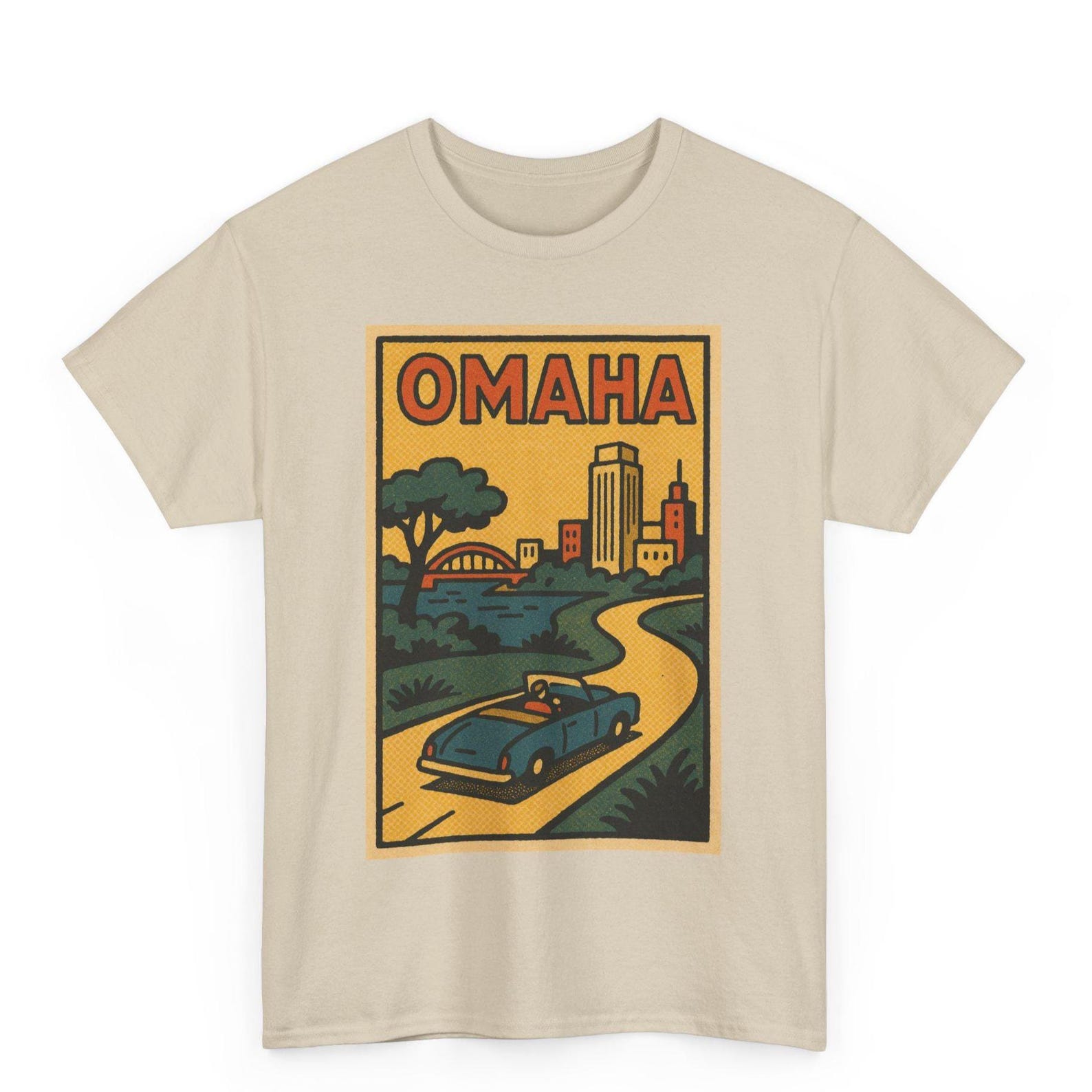 Omaha Retro Comic T-Shirt: Nebraska Pop Art Unisex Tee 3XL