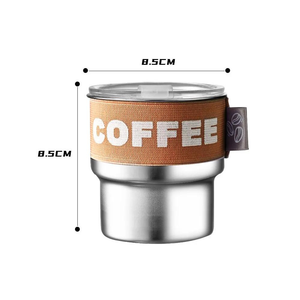 

Stainless Steel Coffee Cup with Lid Mug Insulated Breakfast Milk Tea Cup Heat-Resistant Cup Leakproof Portable Water Cup Gift 400ml кофейный