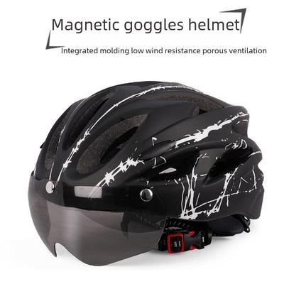 Capacete unissex para mountain bike com óculos para esportes ao ar livre