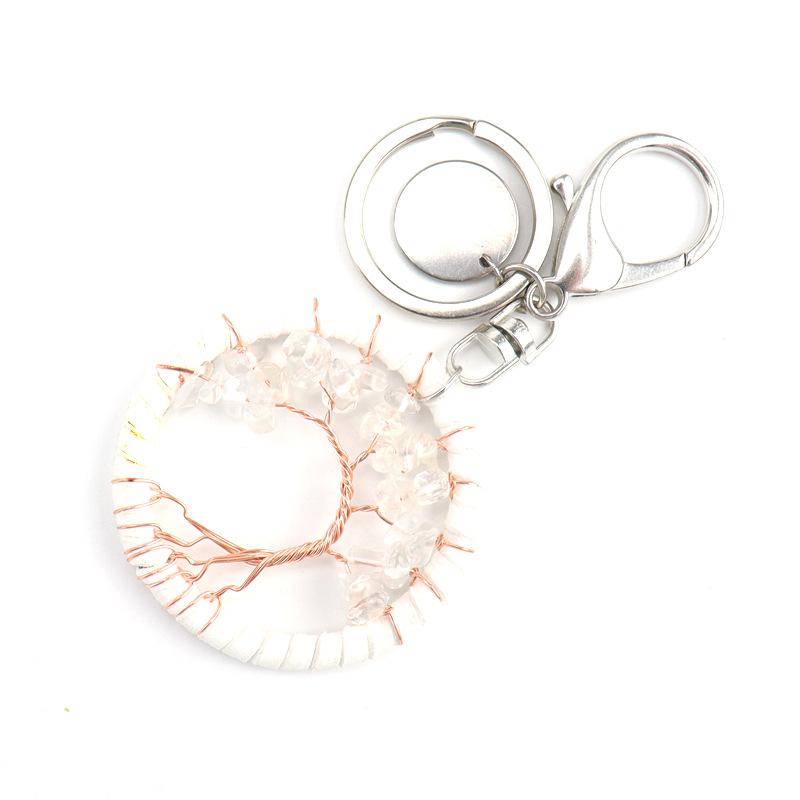 Creative Handmade Tree Of Life Pendant Key Pendant Leather Rope Keychain Jewelry Bag Pendant K12