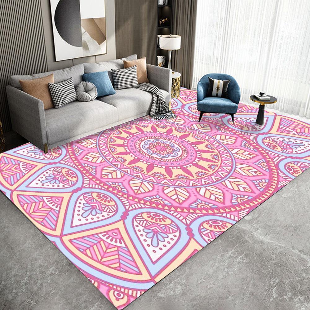 Tappeto Area Soggiorno Mandala Boemo Camera da Letto Divano Tappeto Antiscivolo Tappetini Bagno Ingresso Cucina Zerbino Decorazione Casa