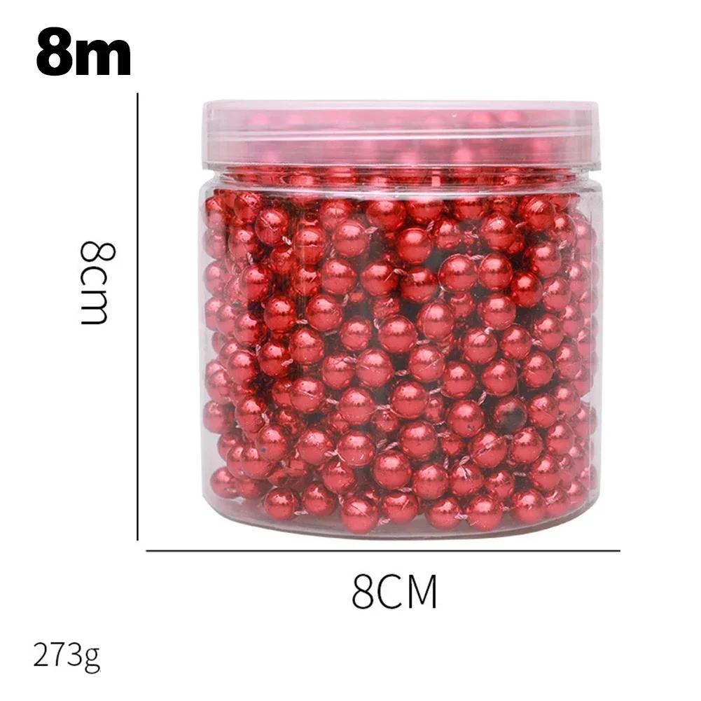 

8MMX8M Мини-бусины Цепочка Гирлянда Цветы Пластиковые Бусины Для Свадебной Вечеринки Рождественские Украшения DIY Ювелирные Изделия Аксессуары красный