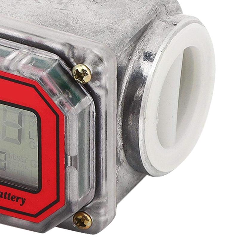 DigitalTurbine Flow Meter Digital LCD Display Quick Connection Gas Oil Fuel Flowmeter for Measure for Diesel Kerosene Ga