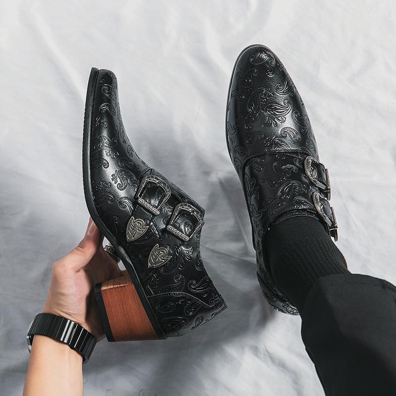 Große Größe hohe Absatzhöhe spitz Herrenstiefel Artikelnummer Lederschuhe Schuhgröße