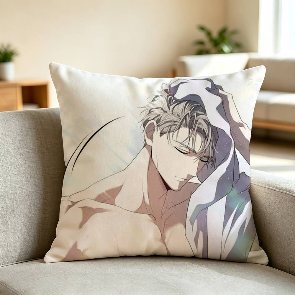 P-Passion Bl A-Anime Square Double-Sided printed Pillow Case Bedroom Bedside Pillow Sofa Cushion Cover