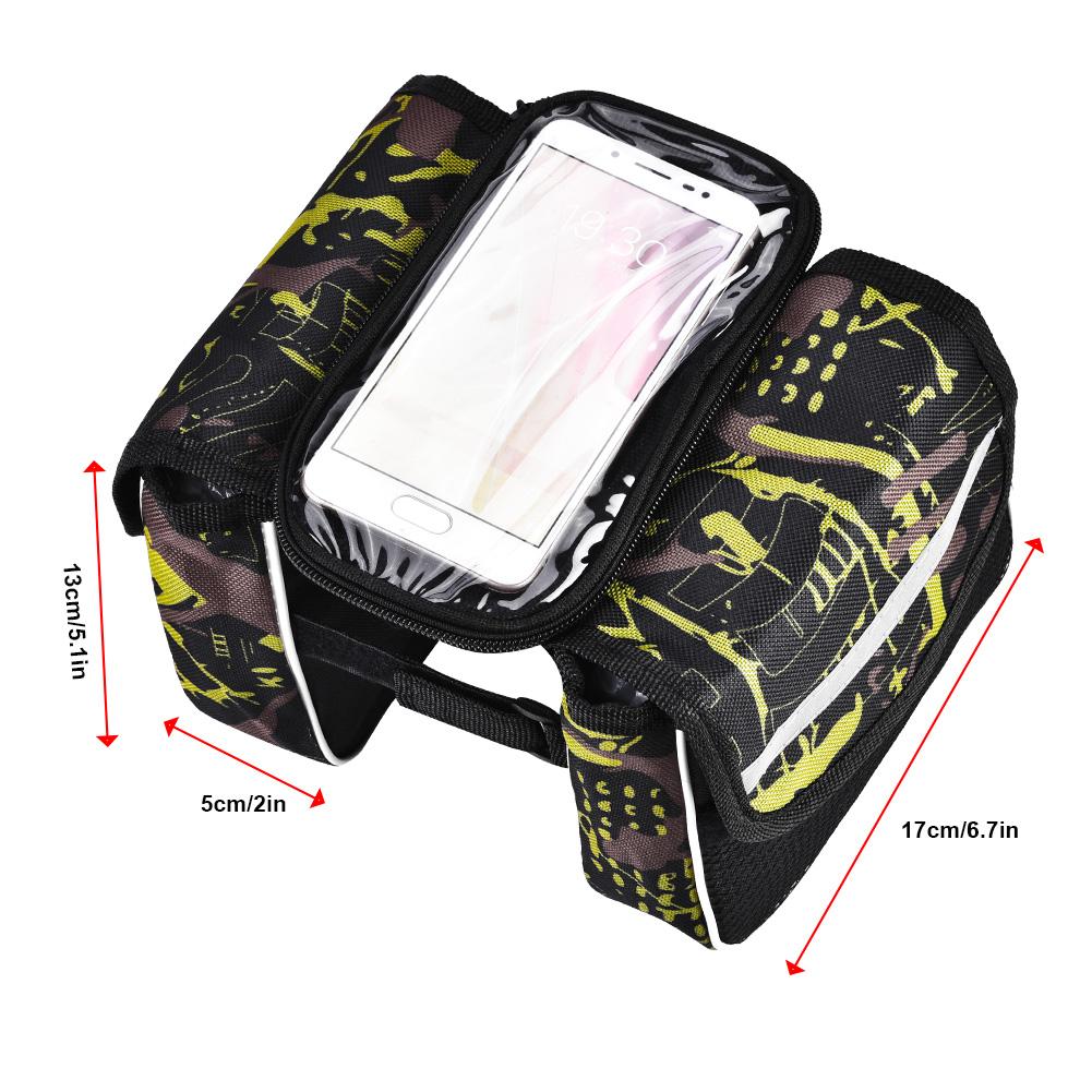 Fahrrad Front Tube Bag Wasserdichte berührbare Handytasche Fahrradzubehör (Grün)