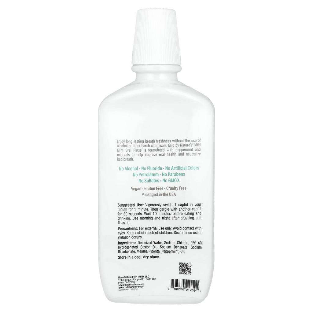 Fresh Breath Oral Cleanser, Alcohol Free, Mild Mint Flavor, 473 Ml (16 Fl Oz)