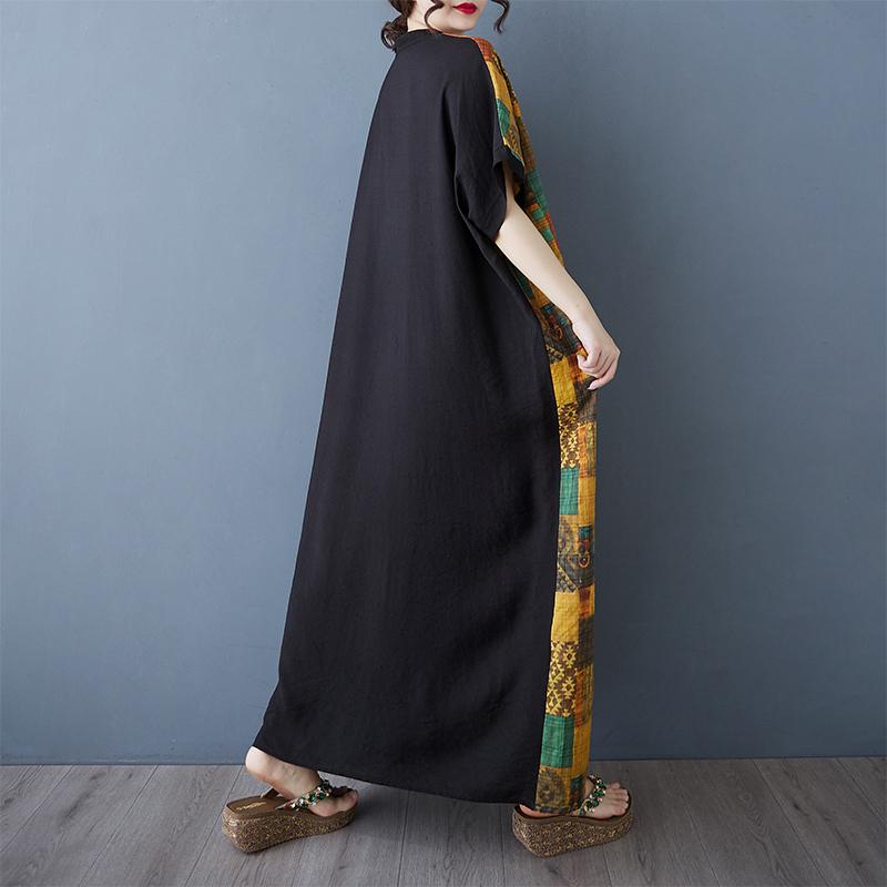 DIMANAF New Women 2025 Plus Size Summer Long Casual Dress Loose Linen Vintage Basic Maxi Dress 9849