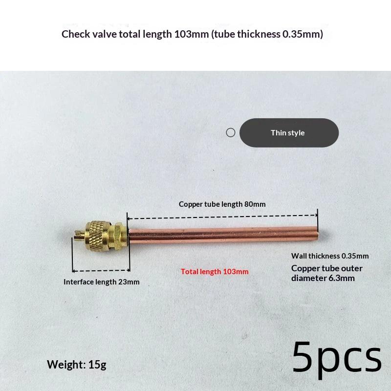 5Pcs 3.4Mpa Copper Air Conditioner Refrigeration Valves Durable HVAC Accessory for Residential Commercial Cooling System Repair