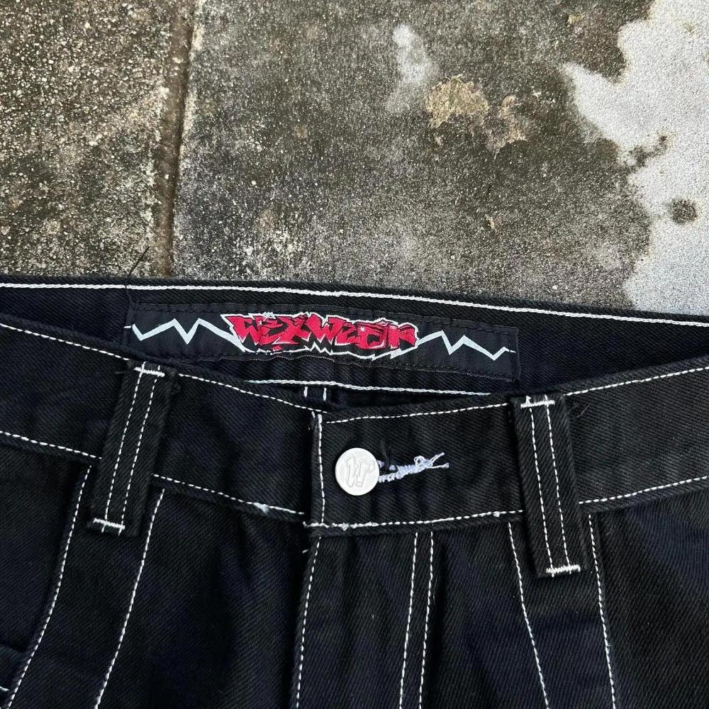 ZYLLO Hip Hop Y2k New Color Wexwear Embroidered Baggy Jeans Streetwear Jeans Men Women High Waist Wide Trouser Harajuku Black Pants
