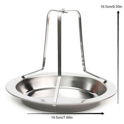Professional Stainless Steel Chicken Roaster Rack Holder Non Stick BBQ Rack Grid Roasted Chicken Plate for Camping Dinner