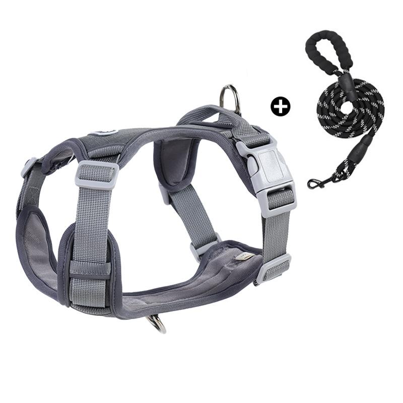 Dog Leash Vest Type Dog Chest and Back Anti-explosion Impact Medium and Large Dog Reflective Chest and Back Strap Anti-escape Dog Leash