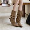 2025 autumn and winter new pointed thin heel high heel temperament thin French fashion sexy beauty female Internet celebrity boots