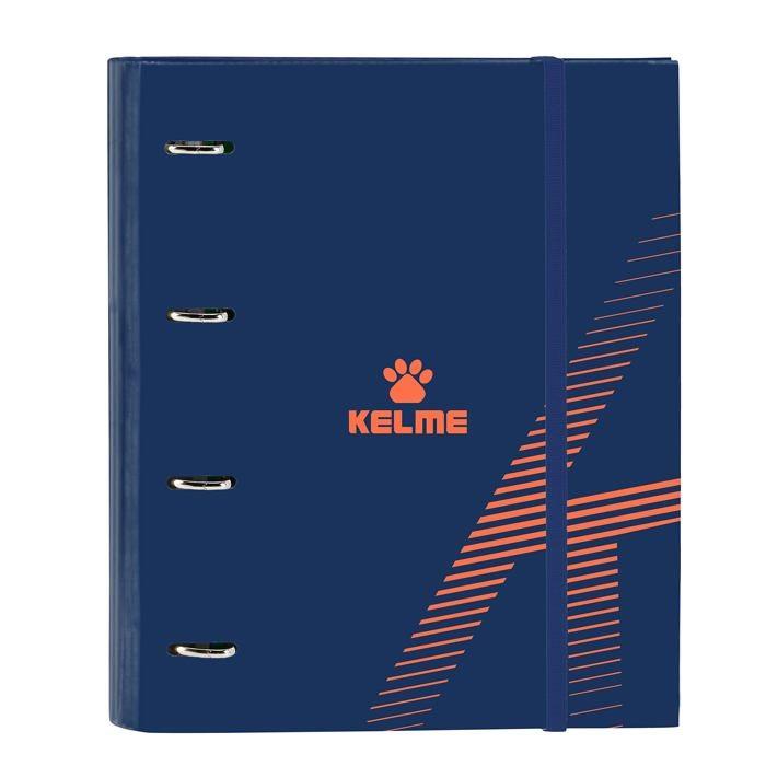 Classeur 4 Anneaux - Safta - KELME - 100 Feuilles A4 - Bleu Marine/Orange