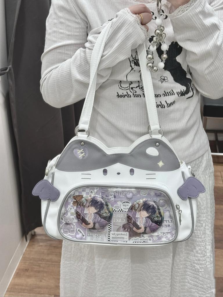 Second-dimensional yuan small food allowance millet bar bag y2k cat bag girl crossbody pain bag double shoulder large capacity backpack