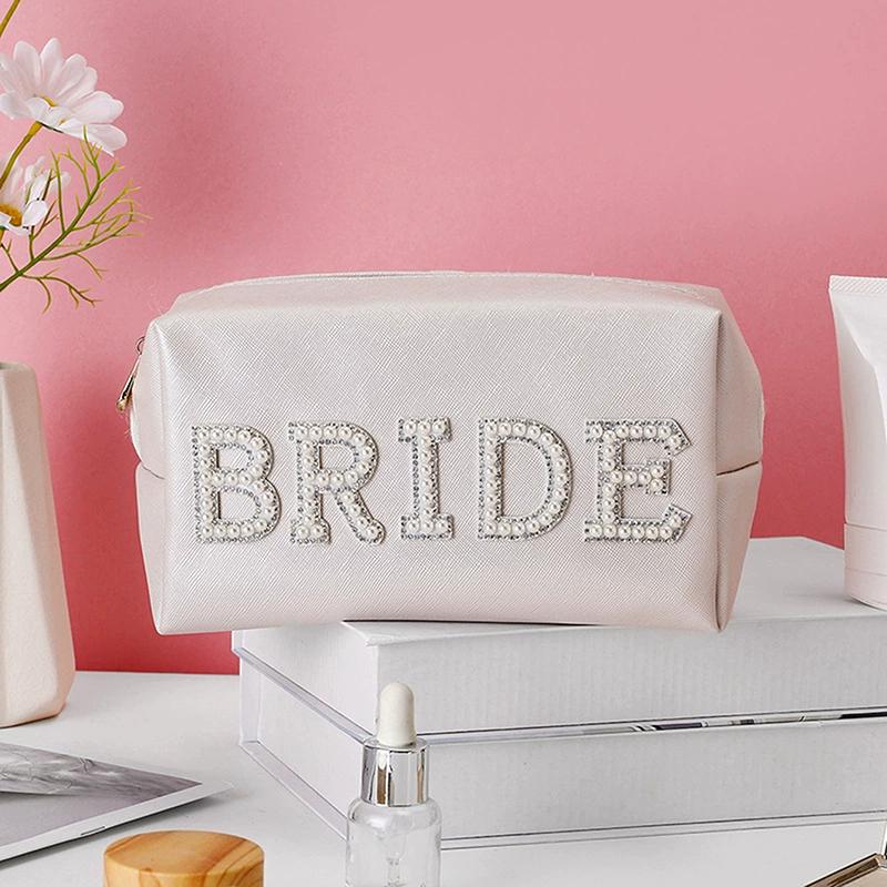 Bride To Be Pearl Makeup Bag Toiletry Pouch Sparkling Pearl Design Hen Party Bachelorette Wedding Gift Decor Supply
